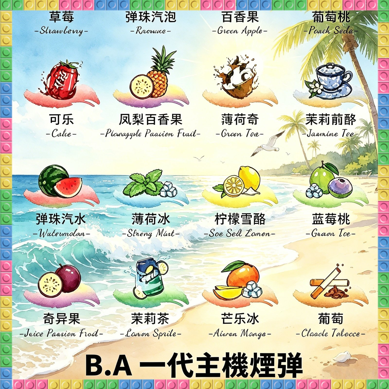 B.A一代電子煙煙彈|多種水果冰感口味,專用替換式煙彈